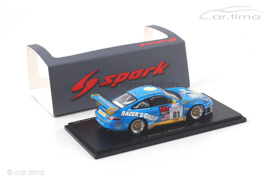 Porsche 911 (996) GT3 RS Class Winner 24h Le Mans 2002 Buckler/Bernhard/Luhr Spark 1:43 S5517 Porsche 911 (996) GT3 RS Class Winner 24h Le Mans 2002 Buckler/Bernhard/Luhr Spark 1:43 S5517
