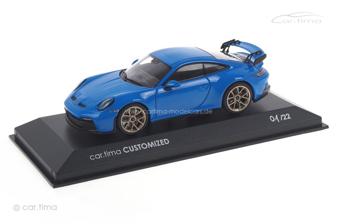 Porsche 911 (992) GT3 Sharkblue/Rad Neodyme Minichamps car.tima CUSTOMIZED CAC04321018