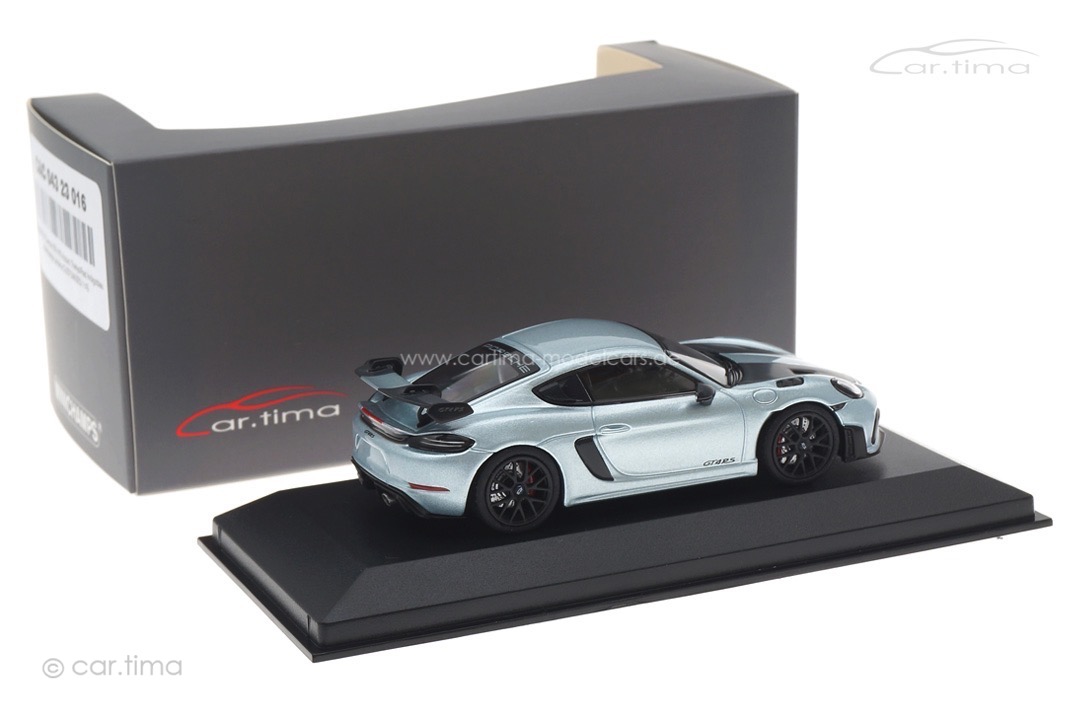Porsche 718 Cayman GT4 RS Azzuro Thetys/Rad schwarz Minichamps car.tima CUSTOMIZED 1:43 Porsche 718 Cayman GT4 RS Azzuro Thetys/Rad schwarz Minichamps car.tima CUSTOMIZED 1:43