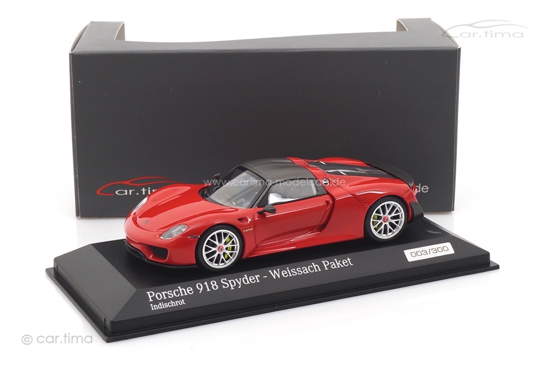 Porsche 918 Spyder Weissach Paket Indischrot Minichamps 1:43 CA04316010