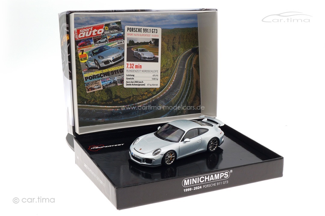 Porsche 911 (991) GT3 25th Anniversary 1999-2024 GT-Silber met. Minichamps 1:43 410062025