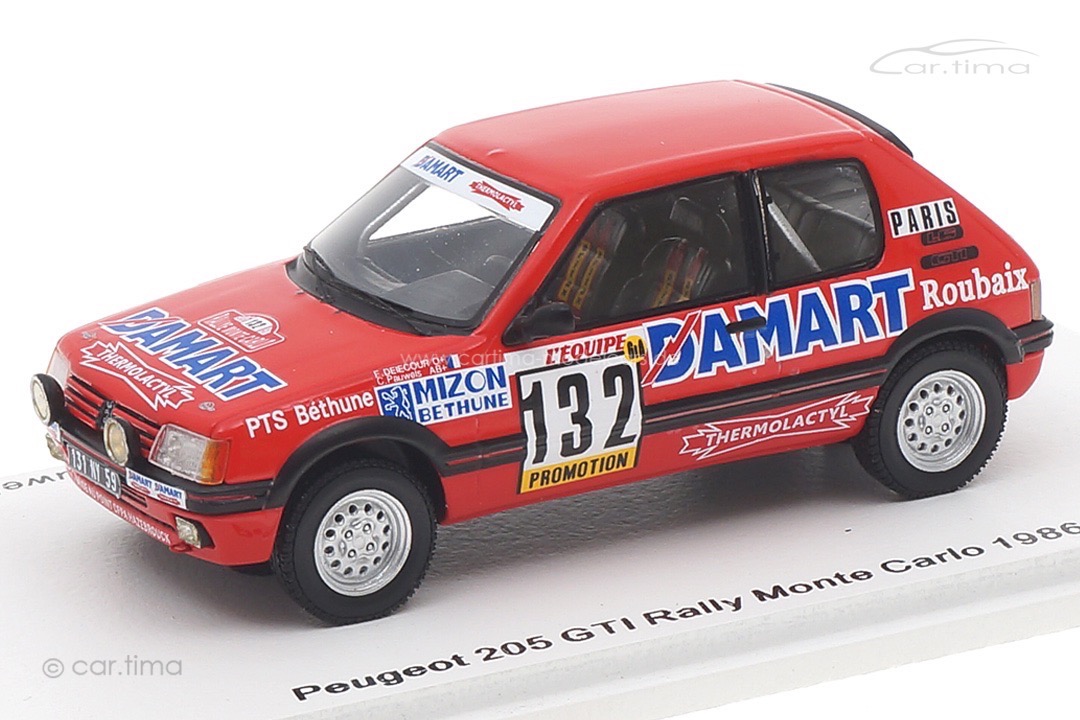 Peugeot 205 GTI Rally Monte Carlo 1986 Delecour/Pauwels Spark 1:43 S9456 Peugeot 205 GTI Rally Monte Carlo 1986 Delecour/Pauwels Spark 1:43 S9456