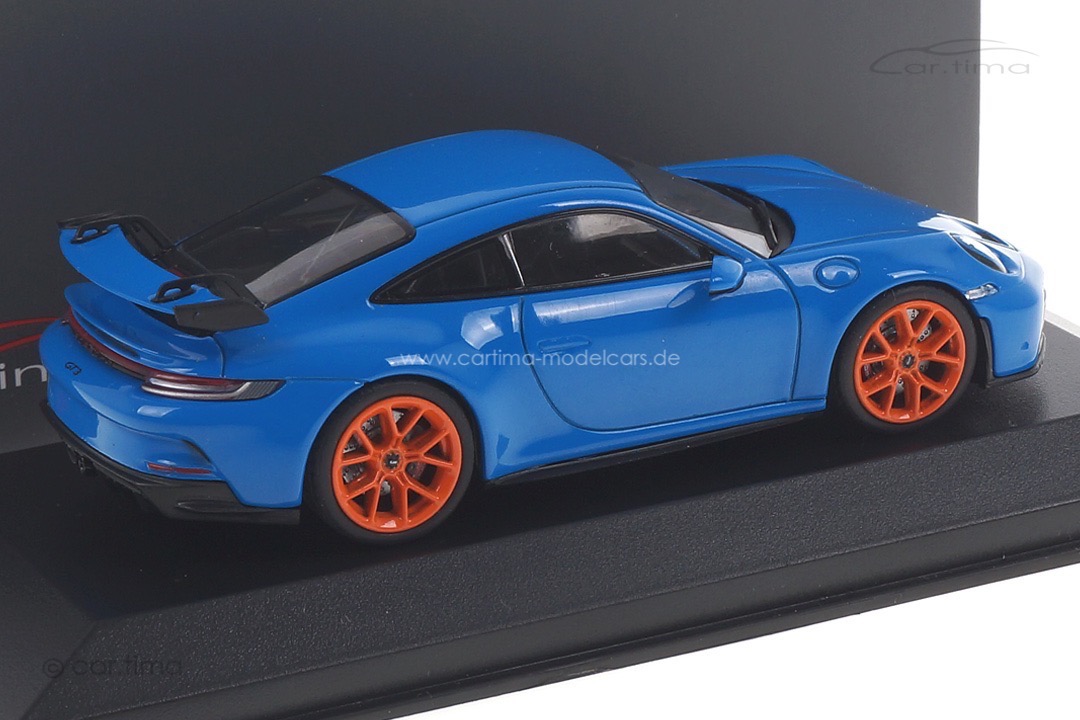 Porsche 911 (992) GT3 Sharkblue/Rad Gulforange Minichamps car.tima CUSTOMIZED 1:43