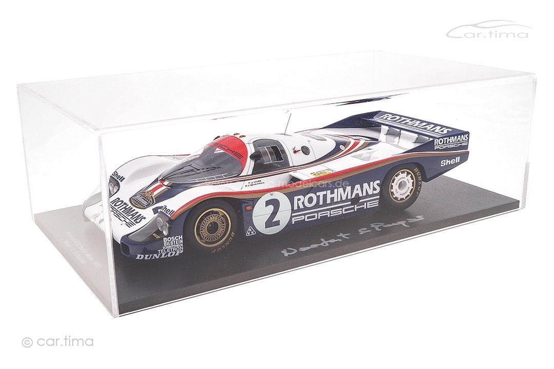Porsche 956 L 24h Le Mans 1982 Signatur Norbert Singer inkl. Vitrine Spark 1:18 18S423SIG