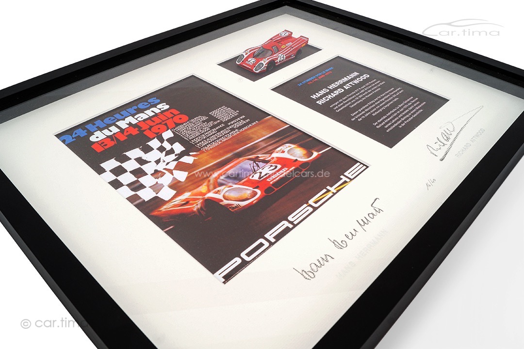 Themenbox Porsche 917 Winner 24h Le Mans 1970 Originalsignatur Attwood/Herrmann