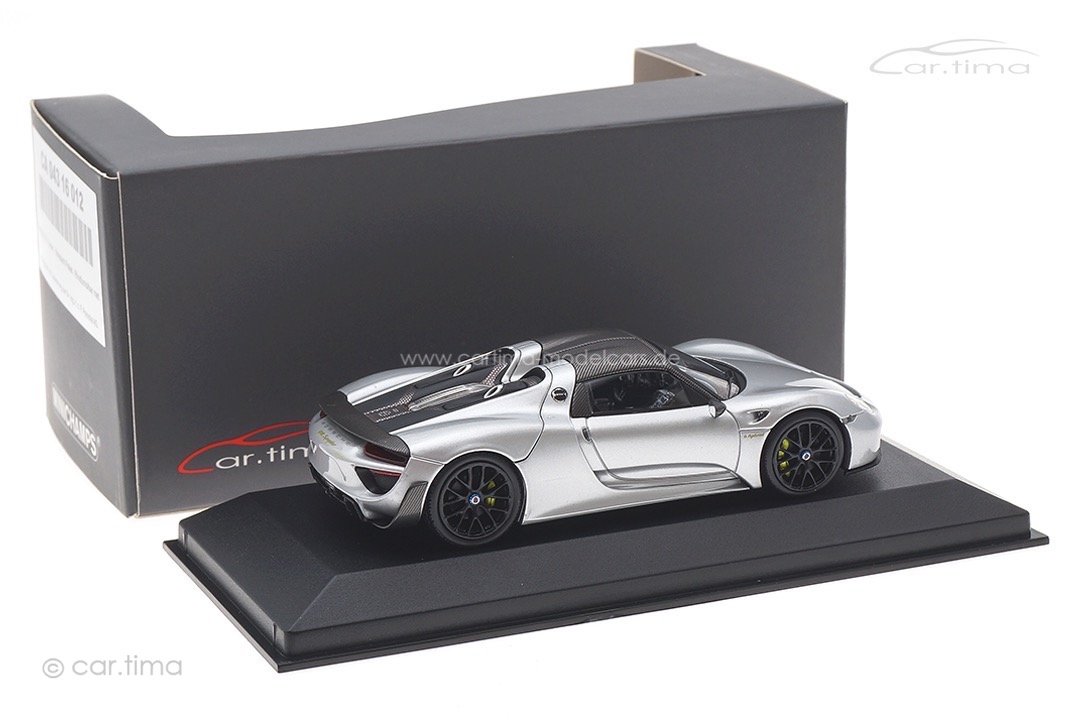 Porsche 918 Spyder Weissach Paket - silber / Rad schwarz - Minichamps - car.tima CUSTOMIZED Porsche 918 Spyder Weissach Paket - silber / Rad schwarz - Minichamps - car.tima CUSTOMIZED