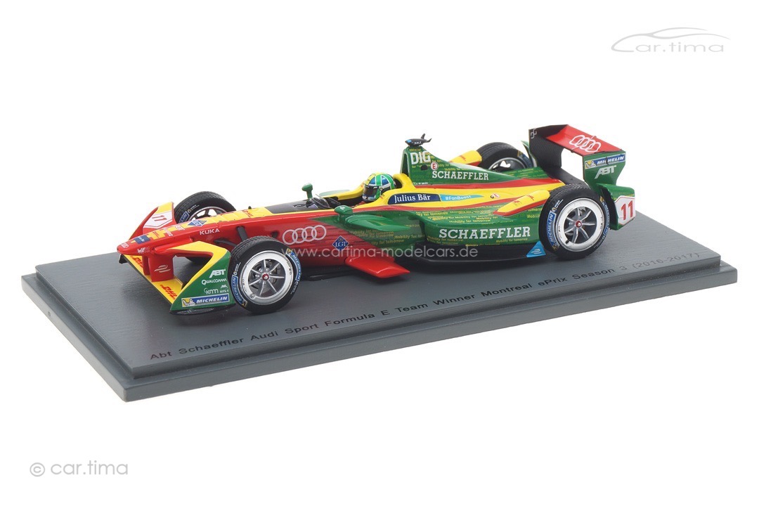 ABT Schaeffler Audi Formula E Winner Montreal 2016-2017 Lucas di Grassi Spark 1:43 43FE03 ABT Schaeffler Audi Formula E Winner Montreal 2016-2017 Lucas di Grassi Spark 1:43 43FE03
