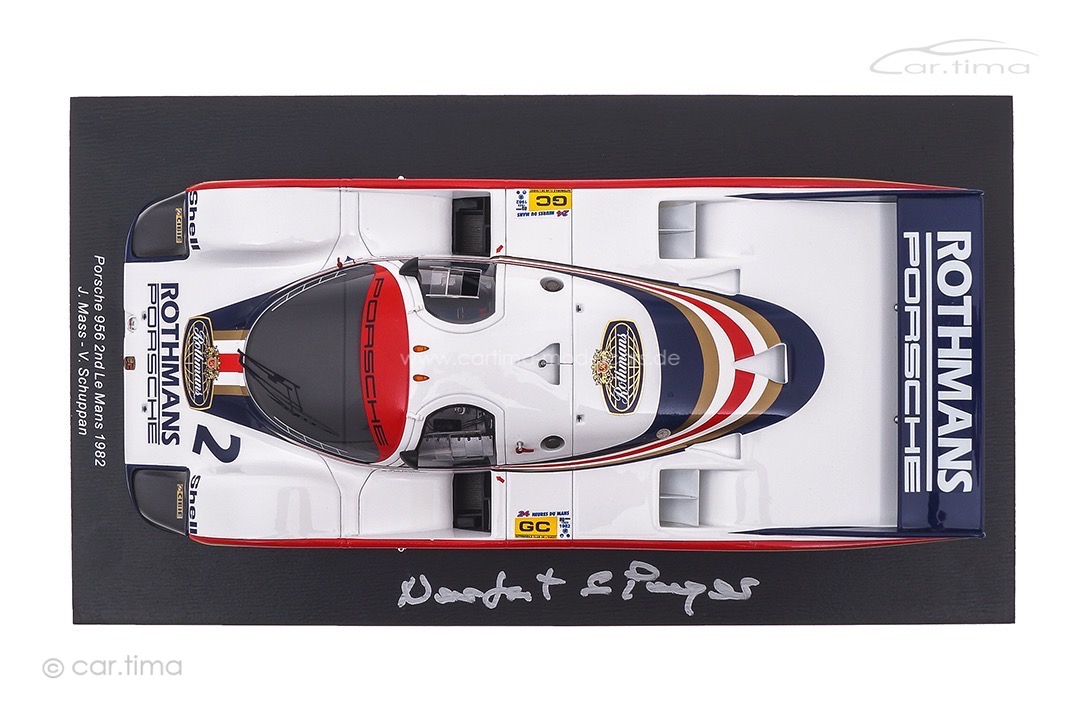 Porsche 956 L 24h Le Mans 1982 Signatur Norbert Singer inkl. Vitrine Spark 1:18 18S423SIG