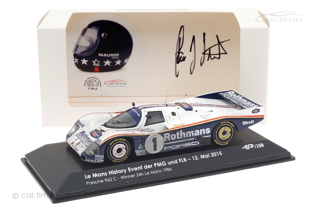 Porsche 962 C Winner 24h Le Mans PMG Le Mans History Event Originalsignatur H.J. Stuck Spark 1:43
