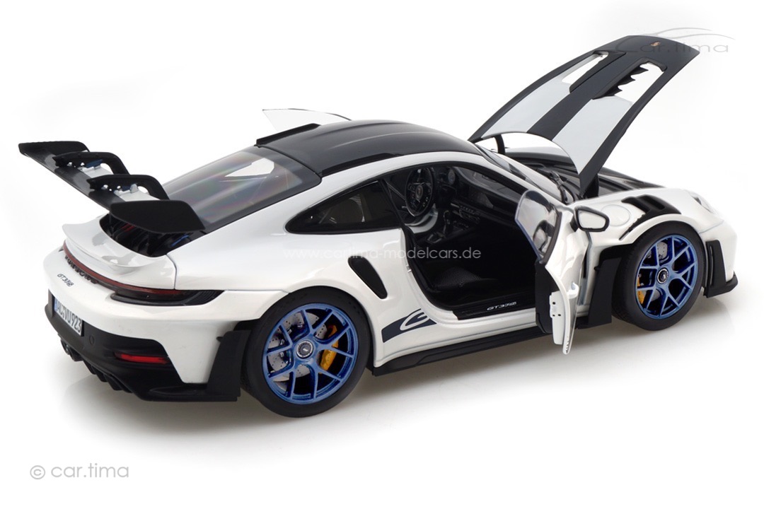 Porsche 911 (992) GT3 RS Weissach Package Weiß/Indigoblau Norev 1:18 187353 Porsche 911 (992) GT3 RS Weissach Package Weiß/Indigoblau Norev 1:18 187353