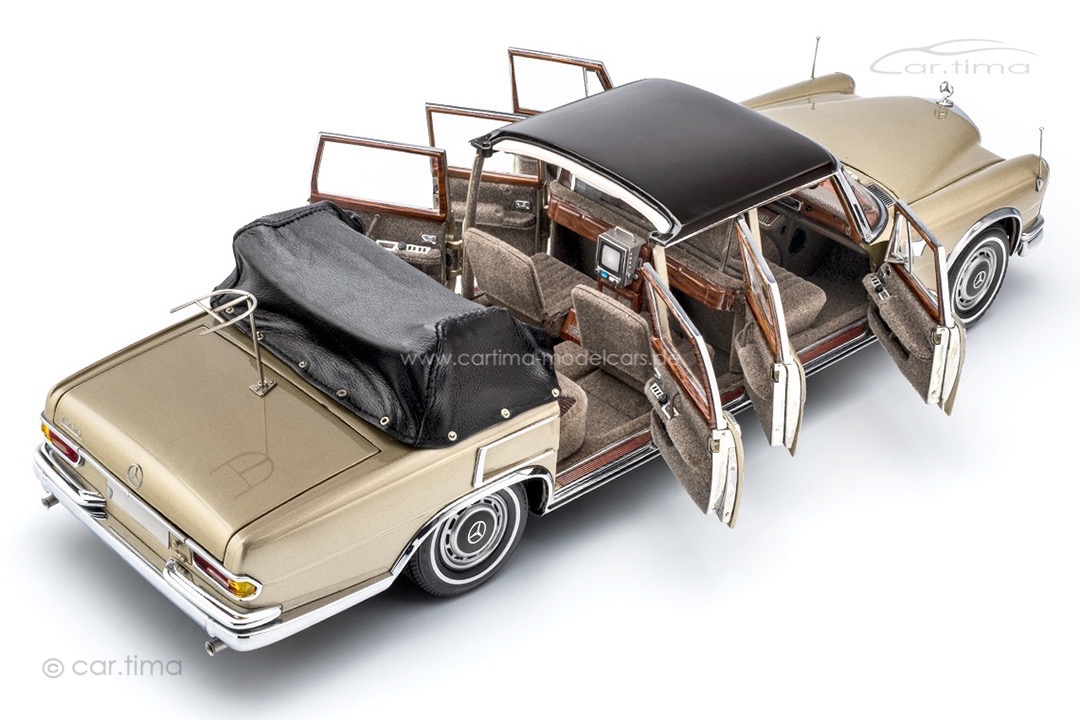 Mercedes-Benz 600 Pullman W100 Landaulet mit funktionsfähigem Verdeck beige/braun CMC 1:18 M-217 Mercedes-Benz 600 Pullman W100 Landaulet mit funktionsfähigem Verdeck beige/braun CMC 1:18 M-217