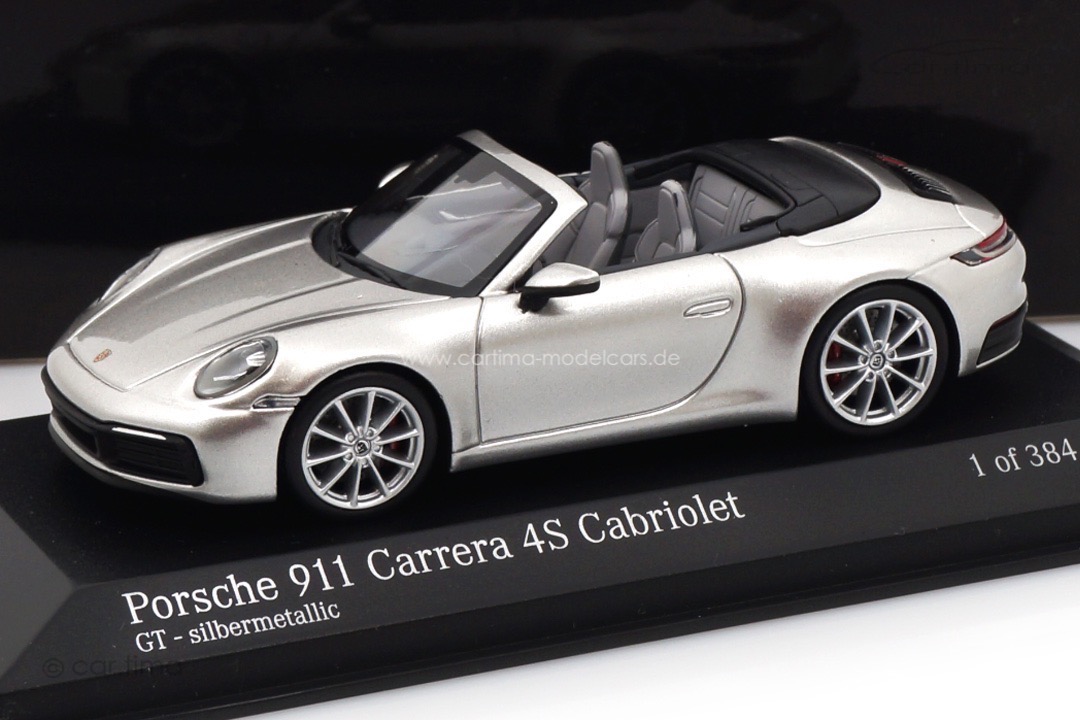 Porsche 911 (992) Carrera 4S Cabriolet silber Minichamps 1:43 410069330