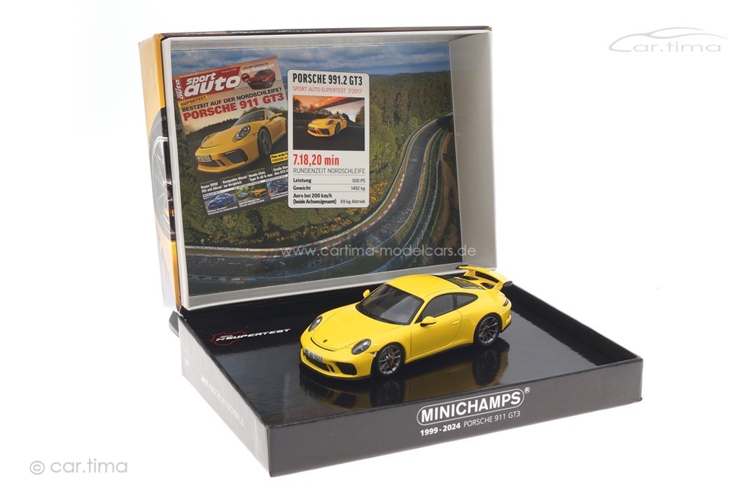 Porsche 911 (991 II) GT3 25th Anniversary 1999-2024 Racinggelb Minichamps 1:43 410066029