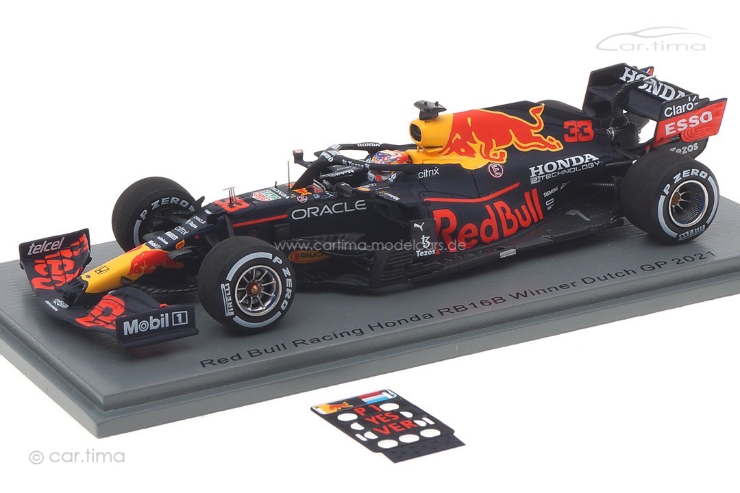 Red Bull Racing RB16B Winner GP Niederlande 2021 Max Verstappen/pit board Spark 1:43 S7686