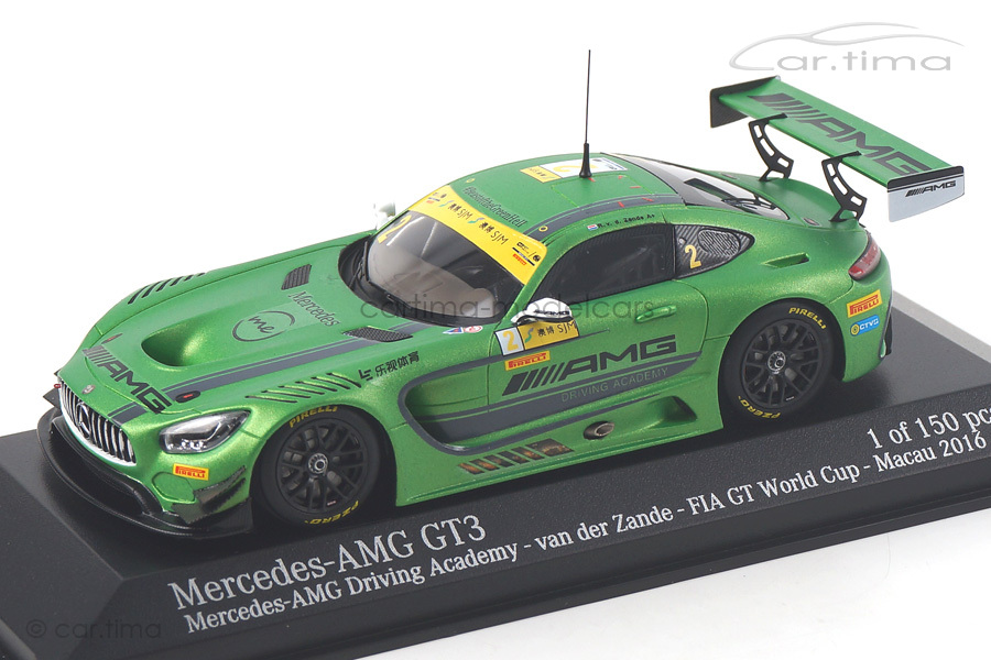 Mercedes-AMG GT3 FIA GT World Cup Macau 2016 van der Zande Minichamps 1:43 437163102 Mercedes-AMG GT3 FIA GT World Cup Macau 2016 van der Zande Minichamps 1:43 437163102