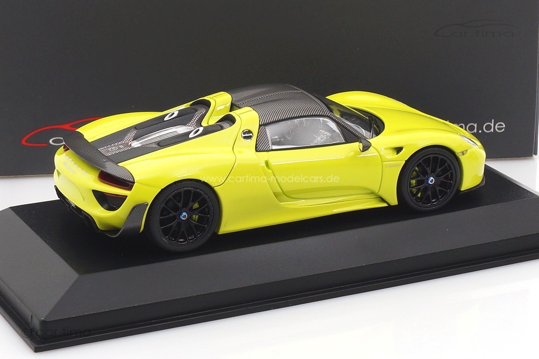 Porsche 918 Spyder Weissach Paket Acid green/Rad schwarz Minichamps car.tima CUSTOMIZED 1:43