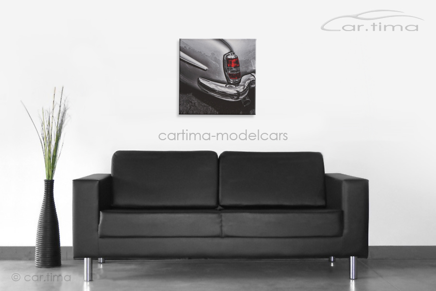 Kunstdruck auf Leinwand/Keilrahmen Mercedes-Benz 190 SL silber 45x45 cm