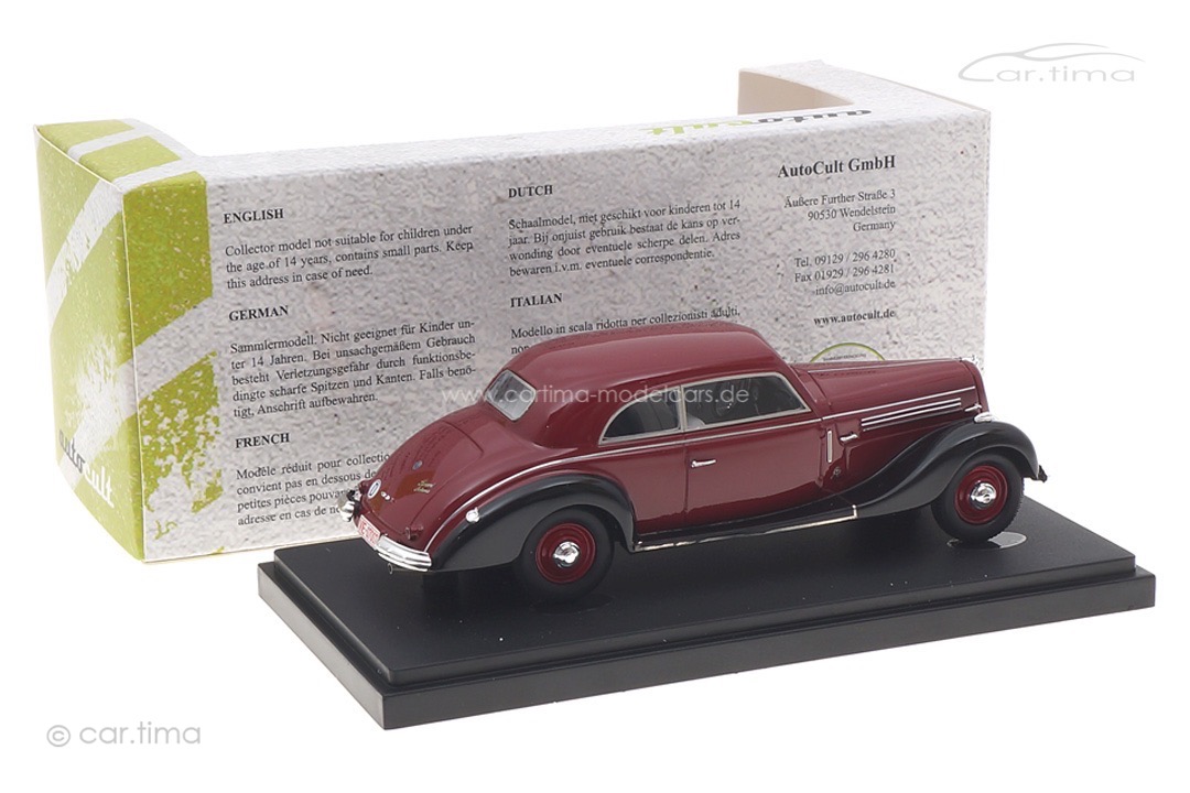 Stoewer Arkona Coupé 1940 dunkelrot/schwarz autocult 1:43 02027