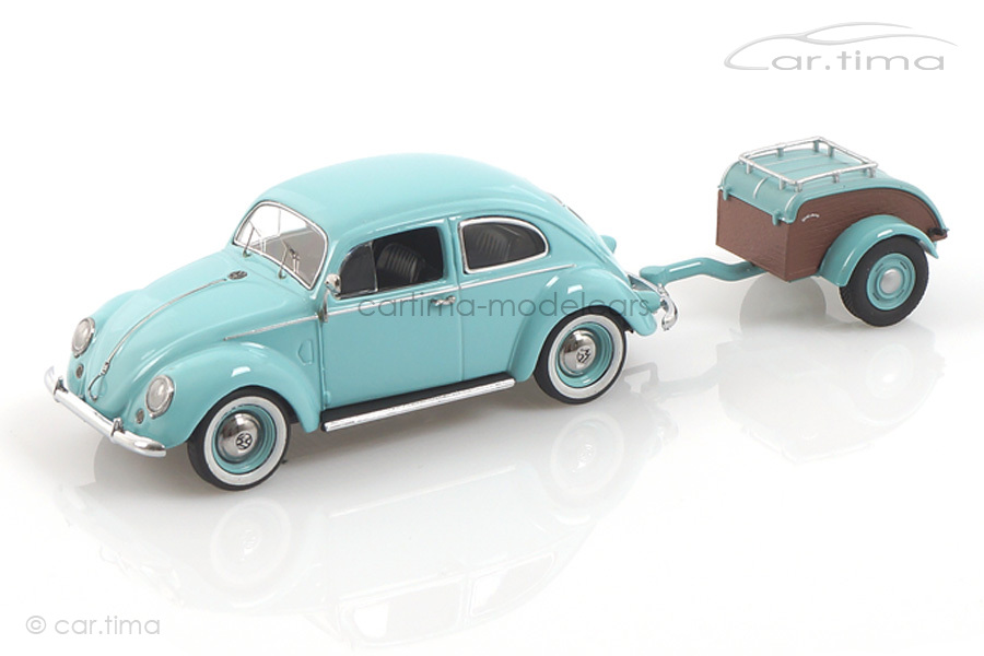 VW Käfer Ovali mit Westfalia-Anhänger türkis Schuco 1:43 450269900 VW Käfer Ovali mit Westfalia-Anhänger türkis Schuco 1:43 450269900