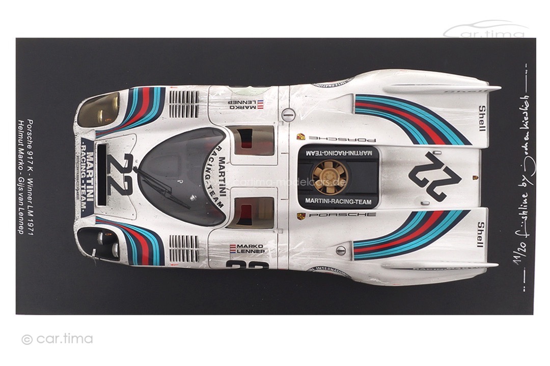 Porsche 917 Winner 24h Le Mans 1971 Marko/van Lennep car.tima FINISH LINE inkl. Vitrine Porsche 917 Winner 24h Le Mans 1971 Marko/van Lennep car.tima FINISH LINE inkl. Vitrine