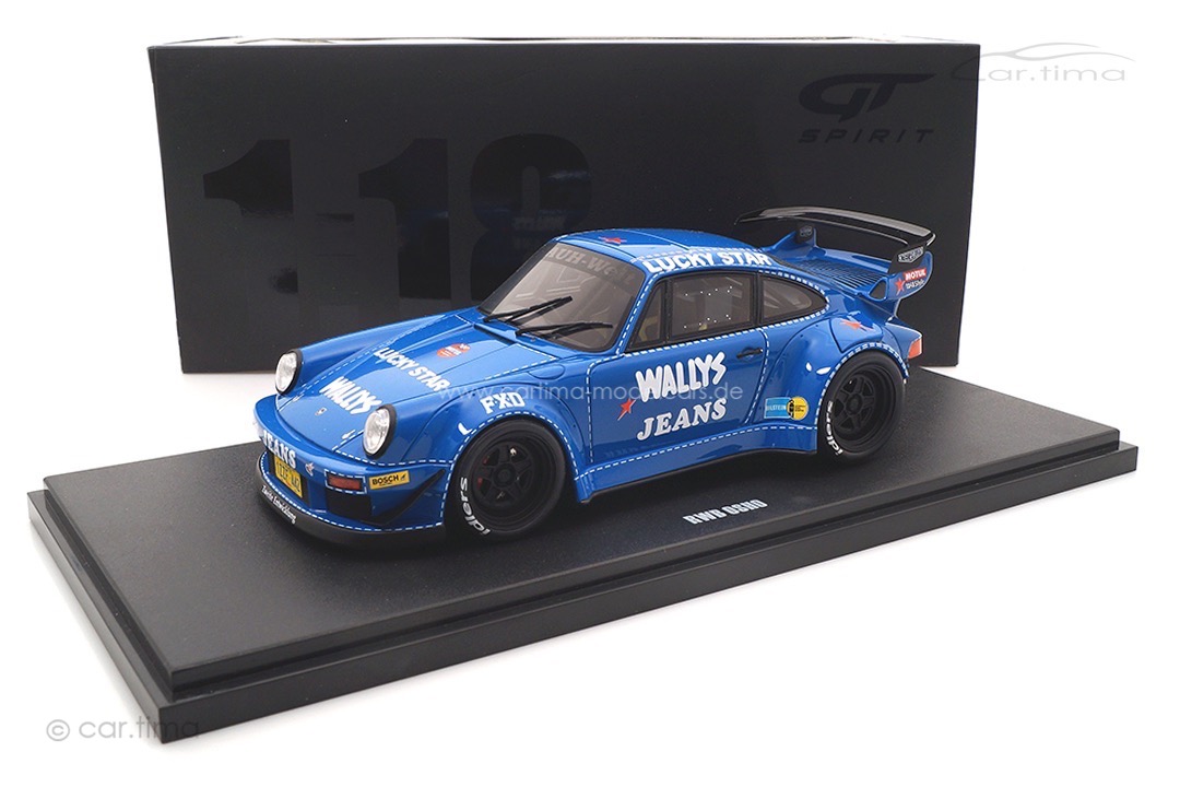 RWB Bodykit OSHO auf Basis Porsche 911 (964) blau GT Spirit 1:18 GT448