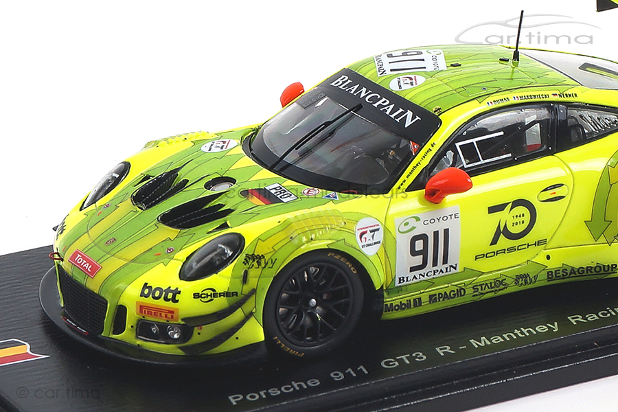 Porsche 911 GT3 R 24h Spa 2018 Makowiecki/Dumas/Werner Spark 1:43 SB215