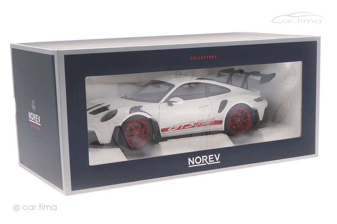 Porsche 911 (992) GT3 RS Weiß/Rad Pyrorot Norev 1:18 187352 Porsche 911 (992) GT3 RS Weiß/Rad Pyrorot Norev 1:18 187352