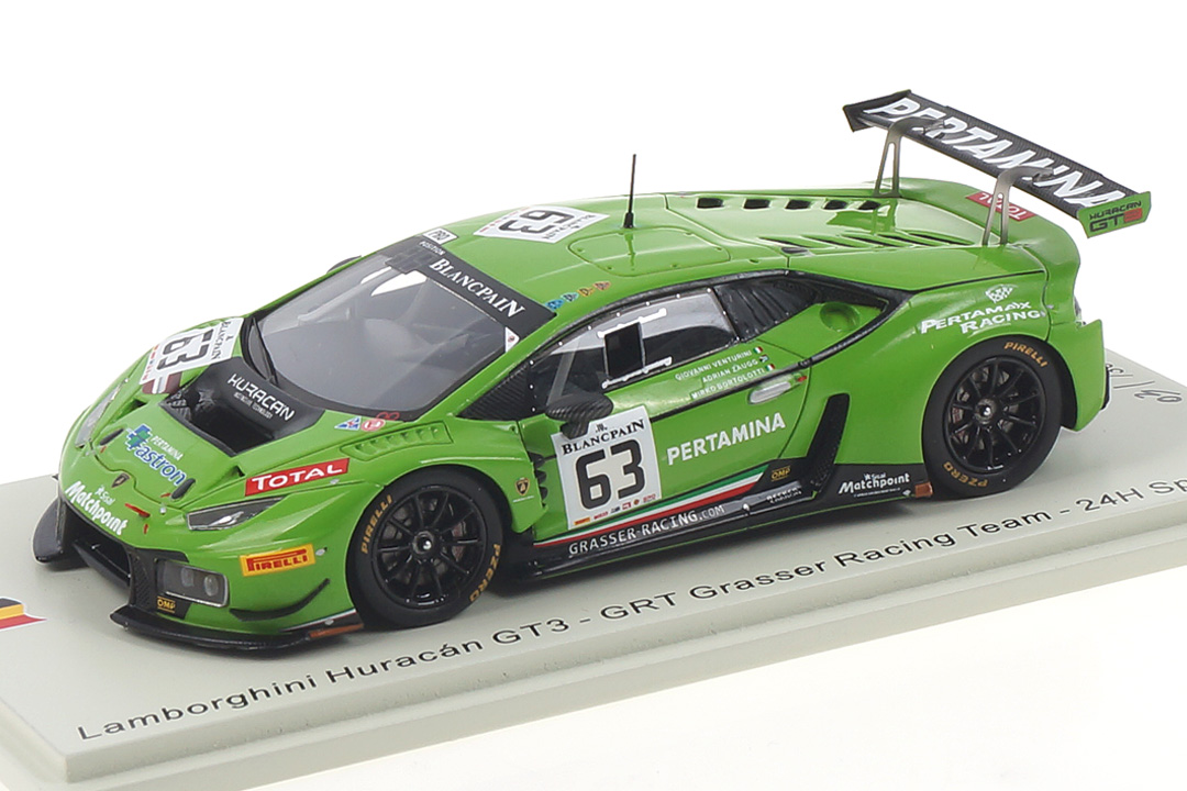 Lamborghini Huracán GT3 24h Spa 2015 Bortolotti/Venturini/Zaugg Spark 1:43 SB283 Lamborghini Huracán GT3 24h Spa 2015 Bortolotti/Venturini/Zaugg Spark 1:43 SB283