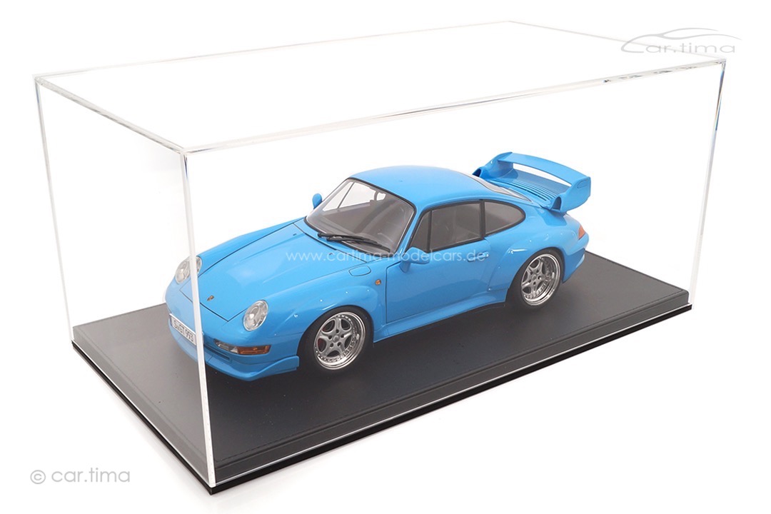 Porsche 911 (993) GT2 Rivierablau inkl. Vitrine KK Scale 1:12 KKDC120283S-VIT