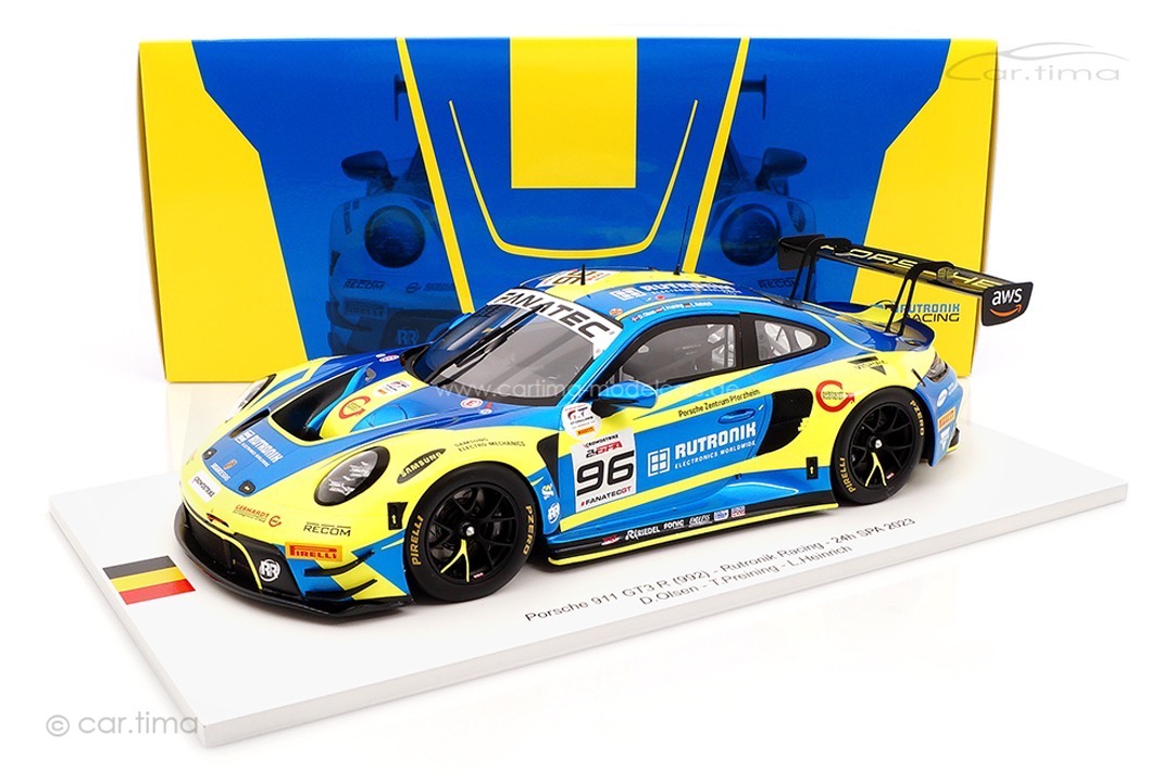 Porsche 911 (992) GT3 R 24h Spa 2023 Rutronik Racing Spark 1:18 FF034