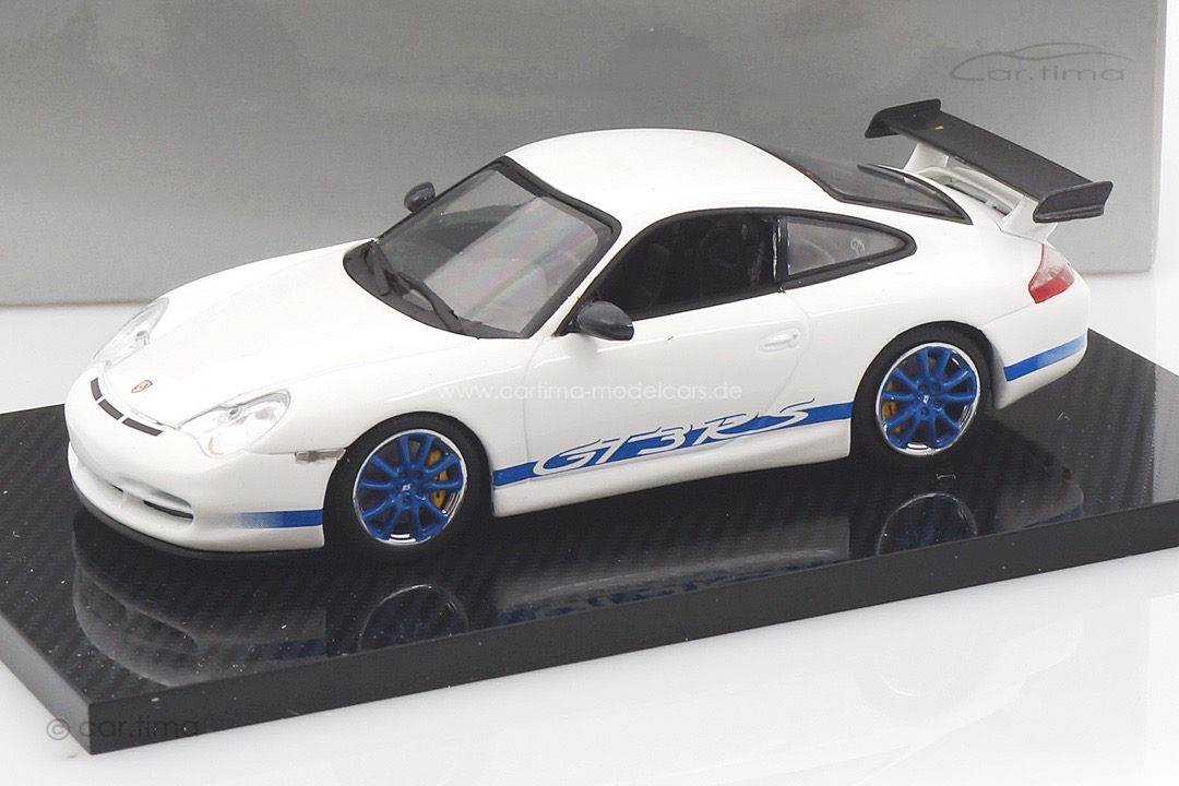 Porsche 911 (996) GT3 RS white/blue Minichamps 1:43 WAP02011114