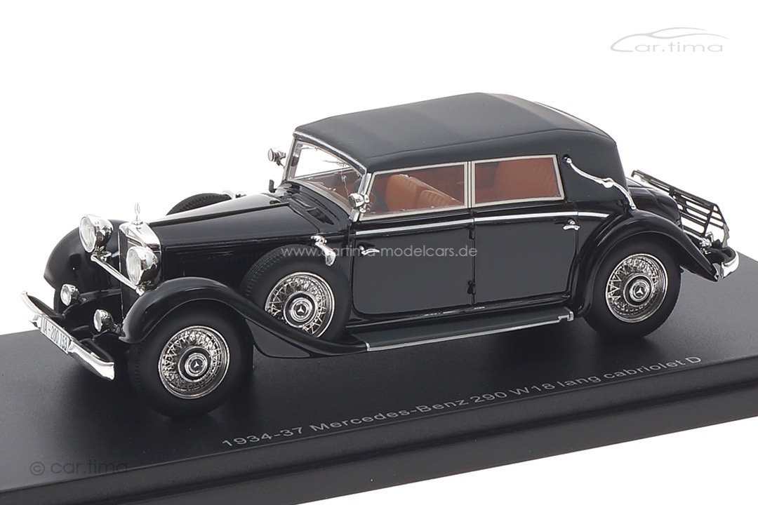 Mercedes-Benz 290 W18 lang cabriolet D 1933-36 geschlossen schwarz Esval 1:43 EMEU43043D