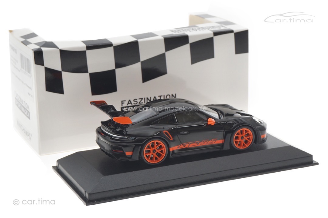 Porsche 911 (992) GT3 RS Weissach Paket schwarz/Dekor orange Minichamps 1:43 413062115 Porsche 911 (992) GT3 RS Weissach Paket schwarz/Dekor orange Minichamps 1:43 413062115
