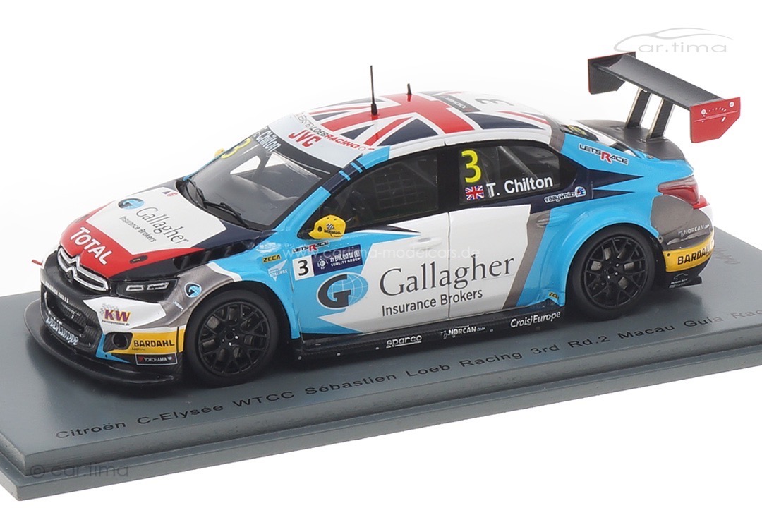 Citroén C-Elysée WTCC Macau Guia Race 2017 Tom Chilton Spark 1:43 SA159 Citroén C-Elysée WTCC Macau Guia Race 2017 Tom Chilton Spark 1:43 SA159