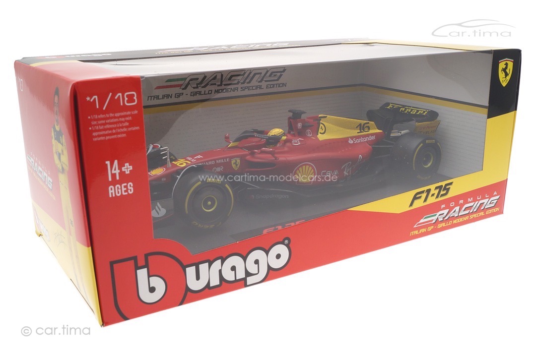 Ferrari F1-75 GP Monza 2022 Charles Leclerc Bburago 1:18 18-16811LE
