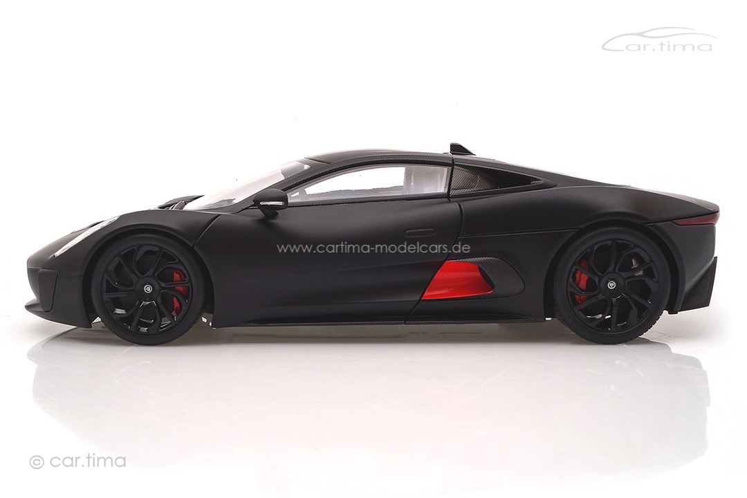 Jaguar C-X75 Satin Black/Gloss Stripes Almost Real 1:18 810605