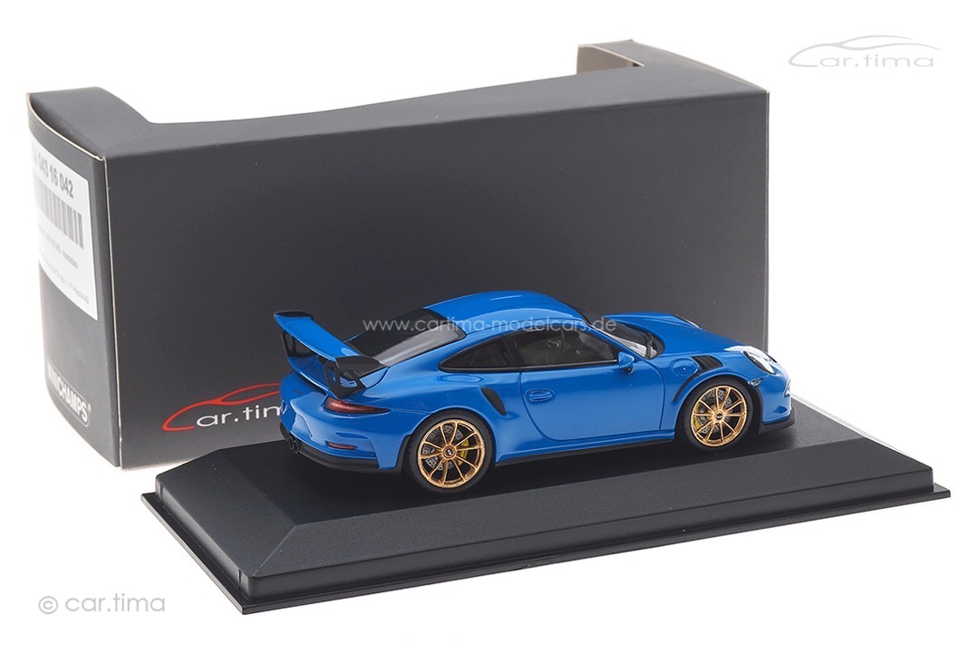 Porsche 911 (991) GT3 RS - voodoo blau / Rad gold - 1 of 33 - Minichamps - car.tima CUSTOMIZED