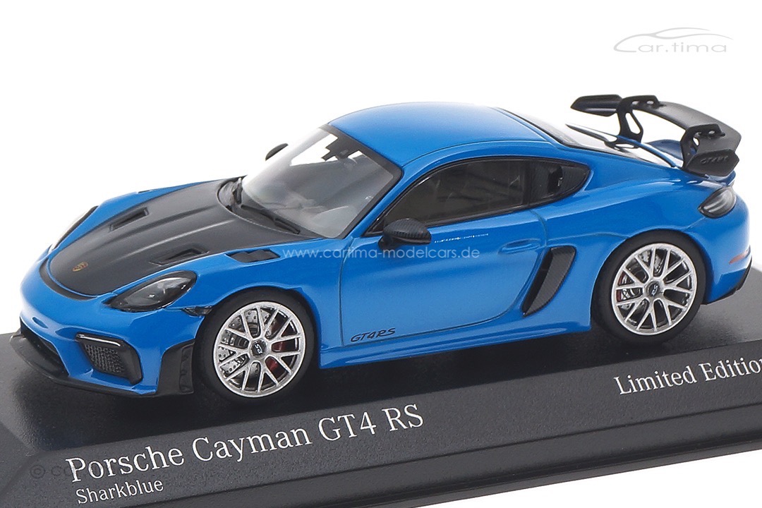 Porsche 718 Cayman GT4 RS Sharkblue/Rad silber Minichamps 1:43 413069705 Porsche 718 Cayman GT4 RS Sharkblue/Rad silber Minichamps 1:43 413069705