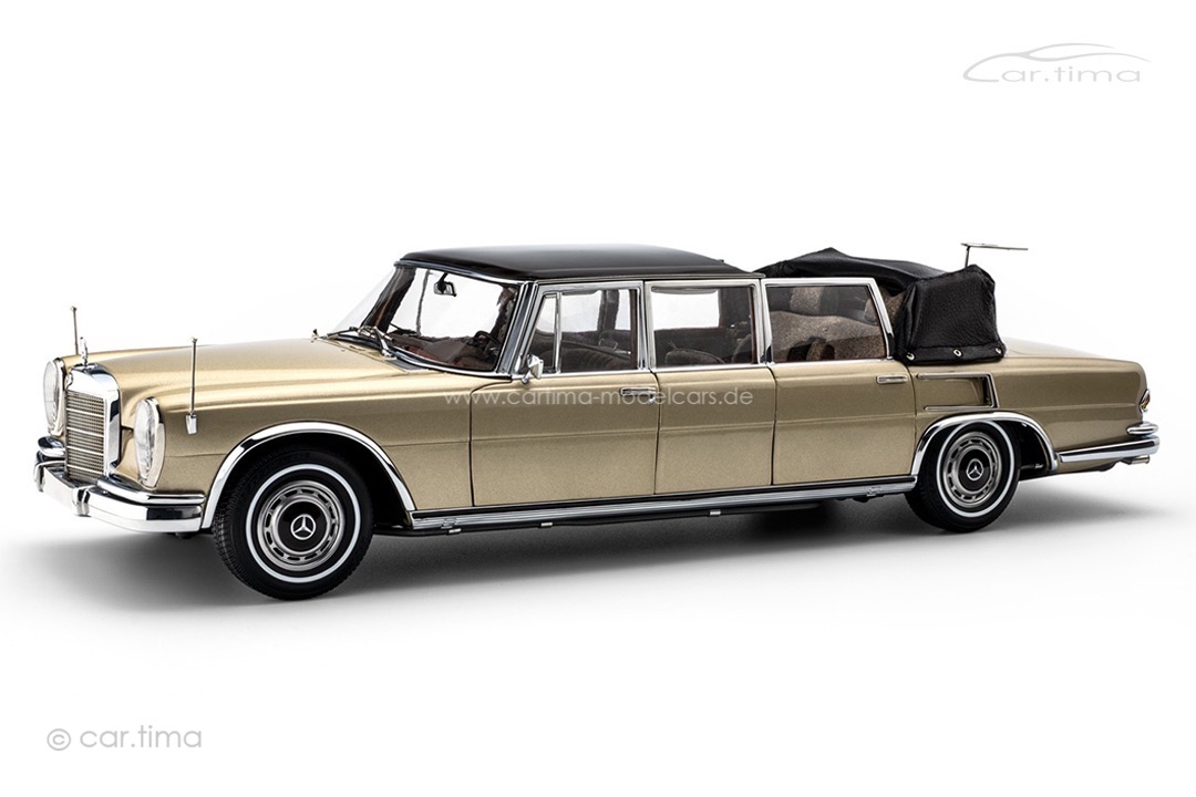 Mercedes-Benz 600 Pullman W100 Landaulet mit funktionsfähigem Verdeck beige/braun CMC 1:18 M-217 Mercedes-Benz 600 Pullman W100 Landaulet mit funktionsfähigem Verdeck beige/braun CMC 1:18 M-217