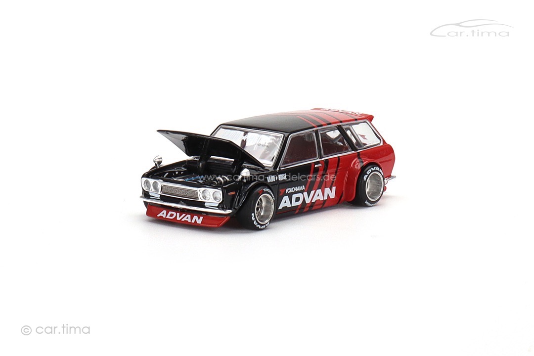 Datsun KAIDO 510 Wagon ADVAN black/red MINI GT 1:64 KHMG033