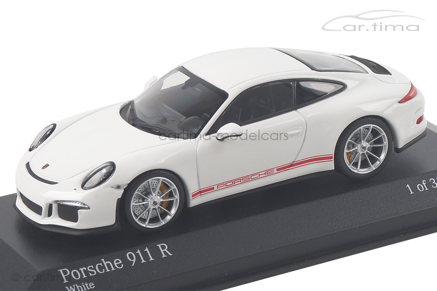 Porsche 911 (991) R weiß/Schrift rot Minichamps 1:43 410066221