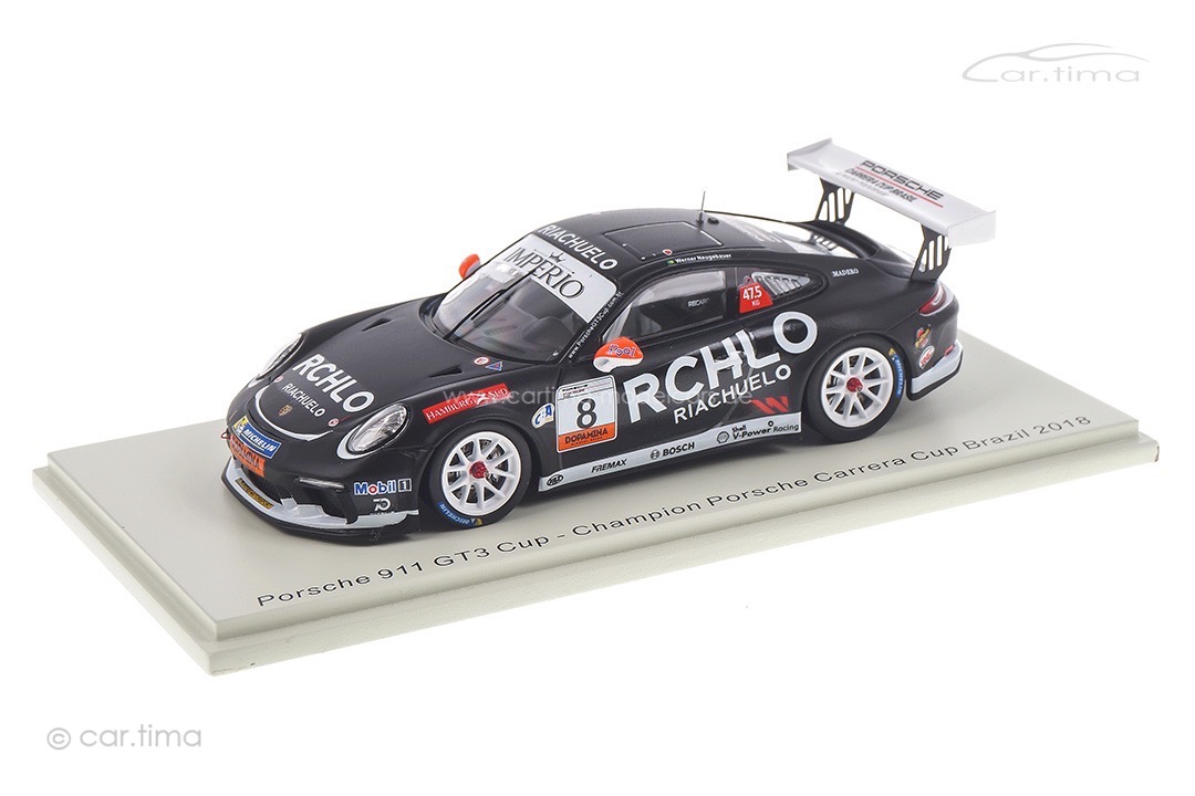 Porsche 911 GT3 Cup Champion Carrera Cup Brasilien 2018 Werner Neugebauer Spark 1:43 S8502 Porsche 911 GT3 Cup Champion Carrera Cup Brasilien 2018 Werner Neugebauer Spark 1:43 S8502