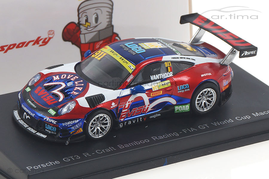 Porsche 911 GT3 R Macau 2017 Laurens Vanthoor Spark 1:64 Y161 Porsche 911 GT3 R Macau 2017 Laurens Vanthoor Spark 1:64 Y161
