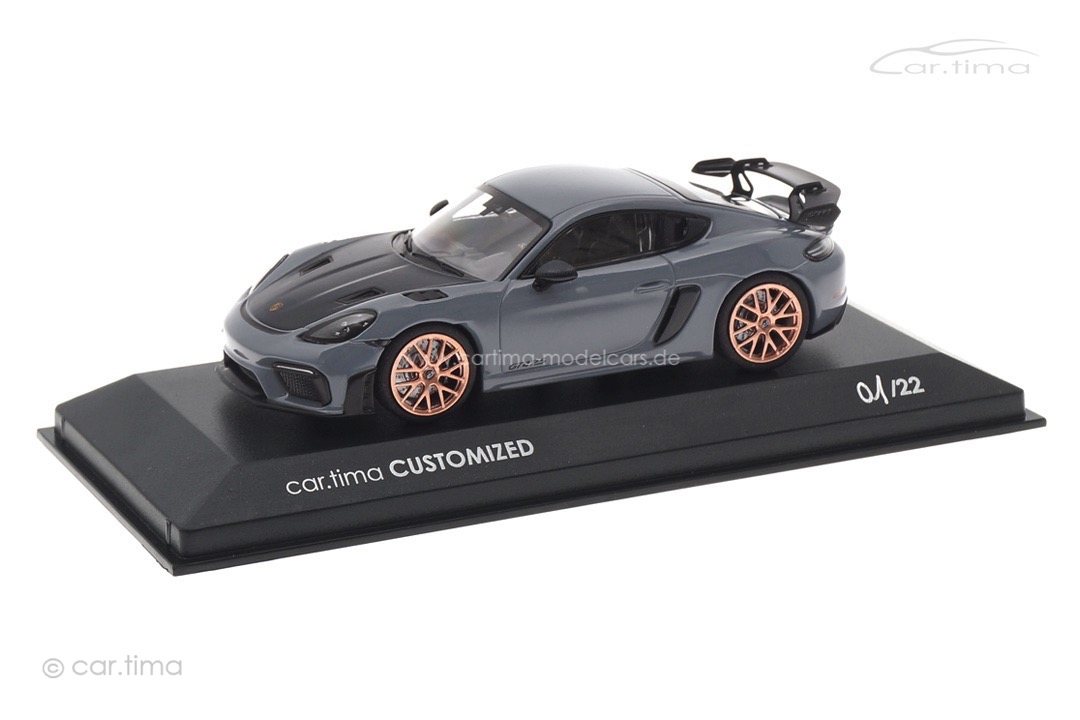 Porsche 718 Cayman GT4 RS Arktikgrau/Rad cuprum Minichamps car.tima CUSTOMIZED 1:43