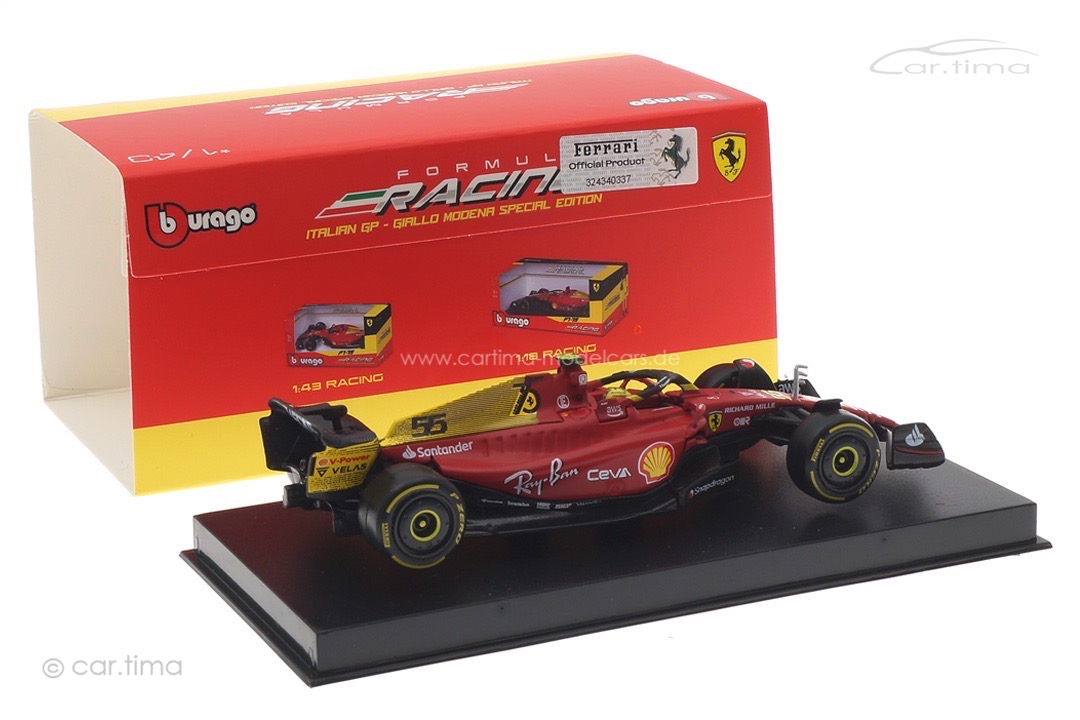 Ferrari F1-75 GP Monza 2022 Carlos Sainz Bburago 1:43 18-36831SA Ferrari F1-75 GP Monza 2022 Carlos Sainz Bburago 1:43 18-36831SA