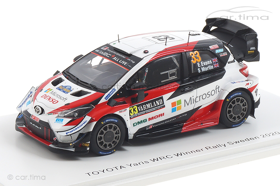 Toyota Yaris WRC Winner Rallye Sweden 2020 Evans/Martin Spark 1:43 S6568 Toyota Yaris WRC Winner Rallye Sweden 2020 Evans/Martin Spark 1:43 S6568