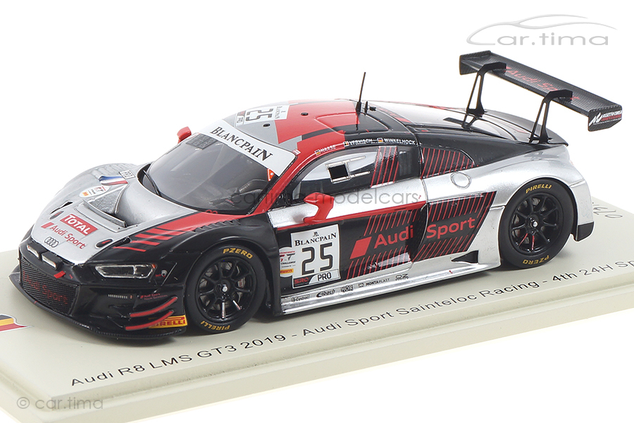 Audi R8 LMS GT3 24h Spa 2019 Haase/Vervisch/Winkelhock Spark 1:43 SB253 Audi R8 LMS GT3 24h Spa 2019 Haase/Vervisch/Winkelhock Spark 1:43 SB253