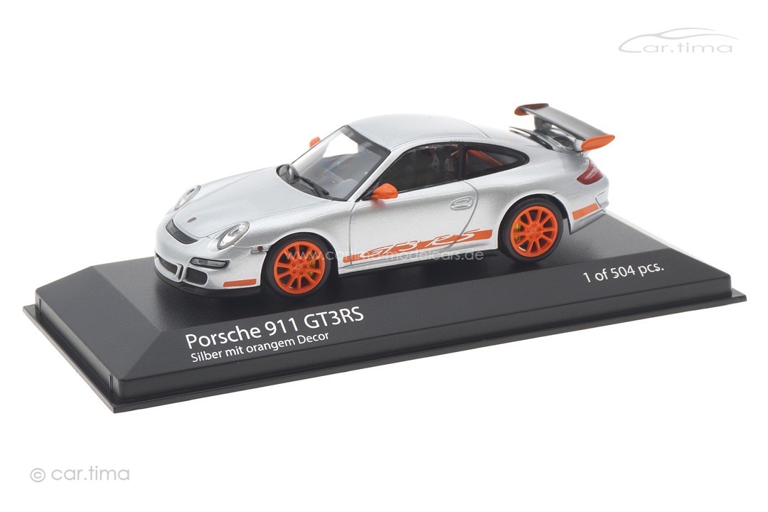 Porsche 911 (997) GT3 RS silber/Dekor orange Minichamps 1:43 403066013 Porsche 911 (997) GT3 RS silber/Dekor orange Minichamps 1:43 403066013