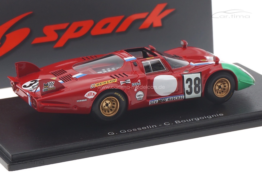 Alfa Romeo T33/2 24h Le Mans 1969 Pilette/Slotemaker Spark 1:43 S8801 Alfa Romeo T33/2 24h Le Mans 1969 Pilette/Slotemaker Spark 1:43 S8801