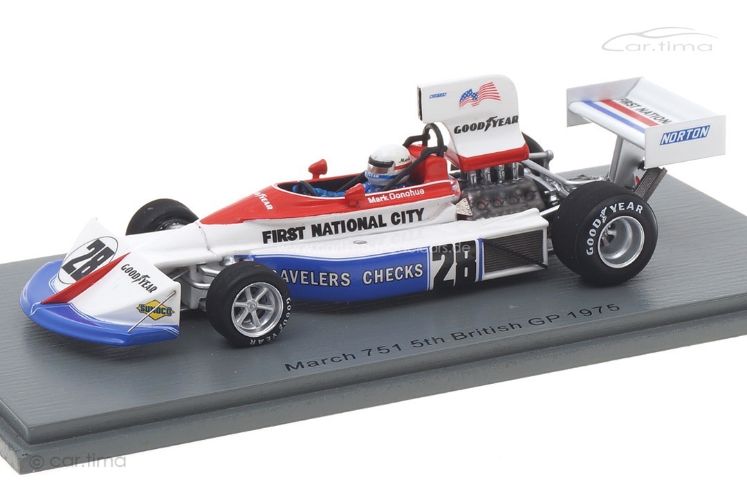March 751 GP Großbritannien 1975 Mark Donohue Spark 1:43 S5375 March 751 GP Großbritannien 1975 Mark Donohue Spark 1:43 S5375
